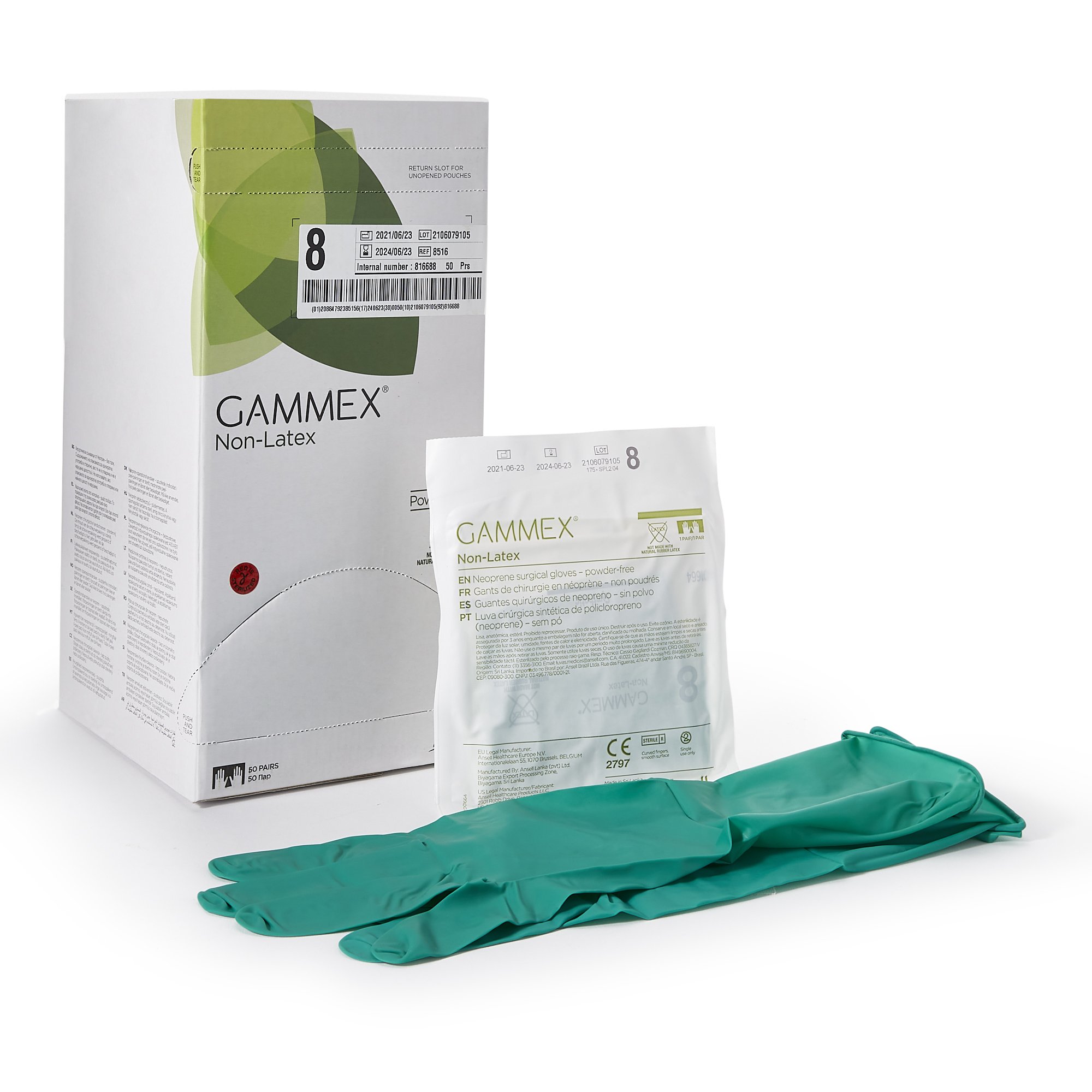 Gloves Surgical GAMMEX® Non-Latex Size 8 Sterile .. .  .  